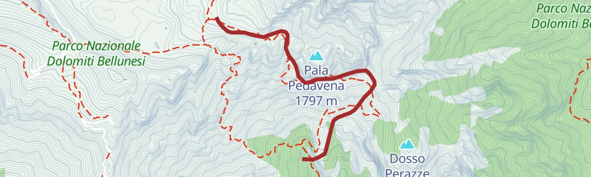 Route map: CAI trail 820 of Passo della Lasta